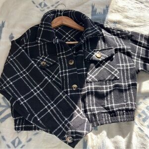 Women's Black Plaid Bomber Jacket